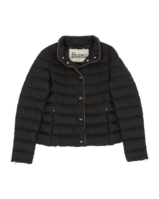 Herno Black Long-Sleeved Down Jacket