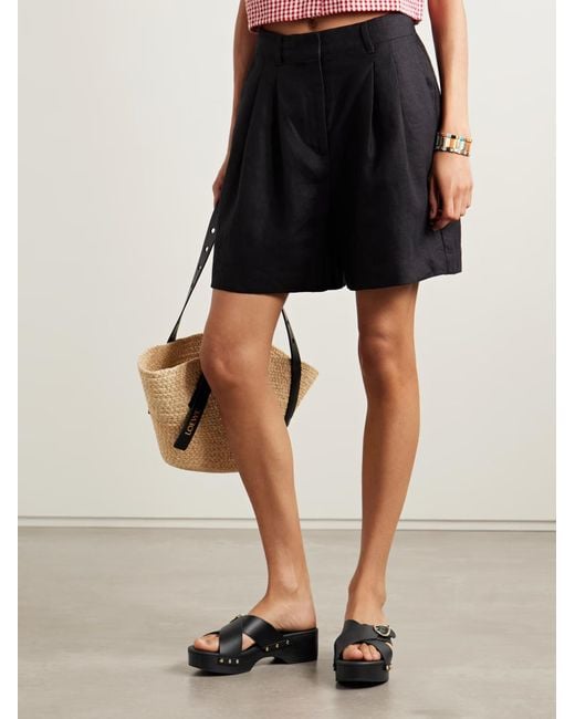 Ancient Greek Sandals Black Round-Toe Platform Sandals