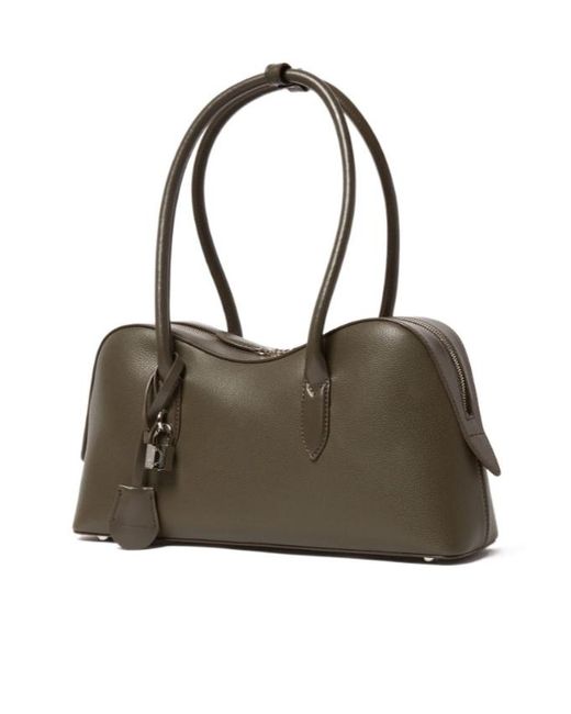 Stella McCartney Brown Stella Ryder Lock Plaque Shoulder Bag