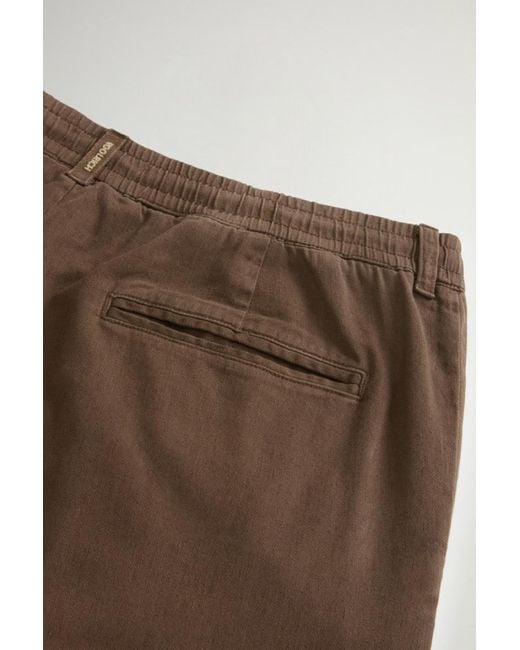 Woolrich Brown Milton Drawstring-Waist Trousers for men