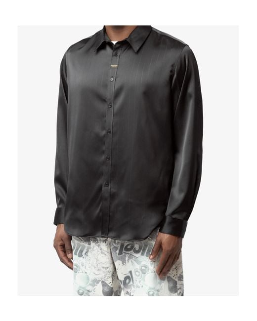 Martine Rose Black Button-Up Pinstriped Shirt for men