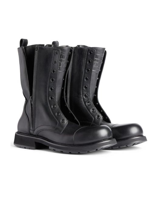 Balenciaga Black Truck Lace-Up Boot
