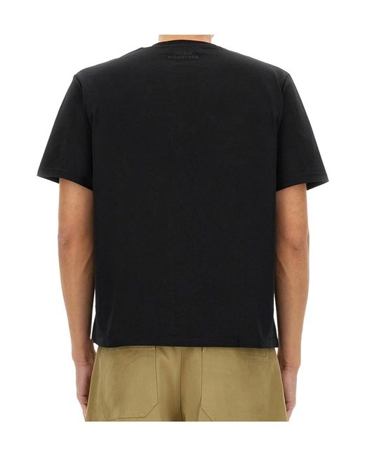 Studio Nicholson Black Logo Printed Crewneck T-Shirt for men
