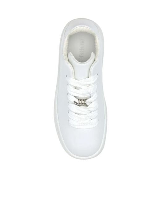 Burberry White Ekd Embossed Box Low-Top Sneakers