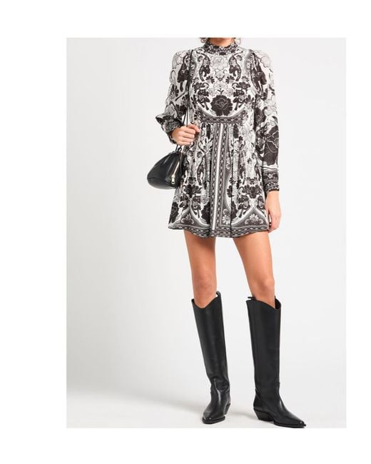 Farm Rio White Long-Sleeved Dress