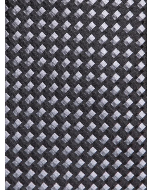 Giorgio Armani White Geometric Patterned Pointed Tip Tie for men