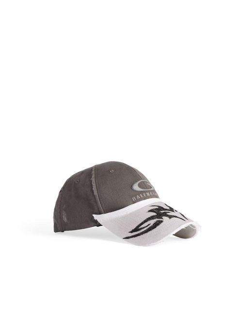 国内即発+BALENCIAGA+Patched Visor キャップ Women's Patched Visor Cap in Grey/white | Balenciaga US