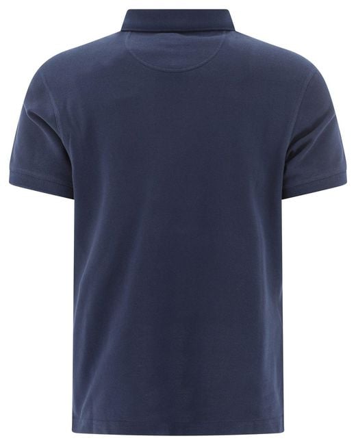 Barbour Blue Piqué Logo Polo Shirt for men