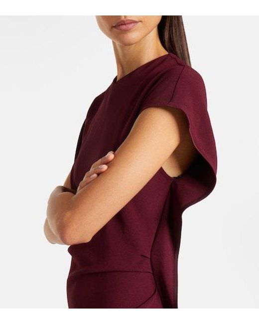 Victoria Beckham Red Victoria Draped Cady Midi Dress