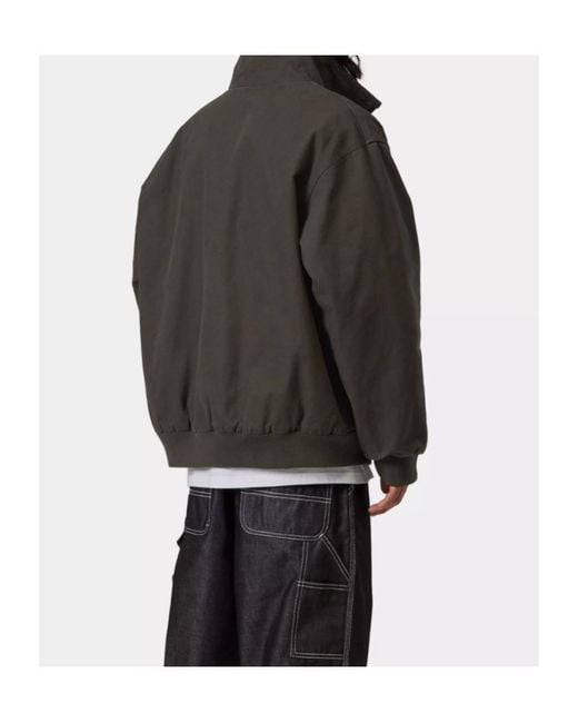 Carhartt Gray Ravon Logo-Patch Zip-Up Jacket for men