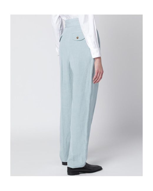 Blazé Milano Blue Button-Up Casual Pants