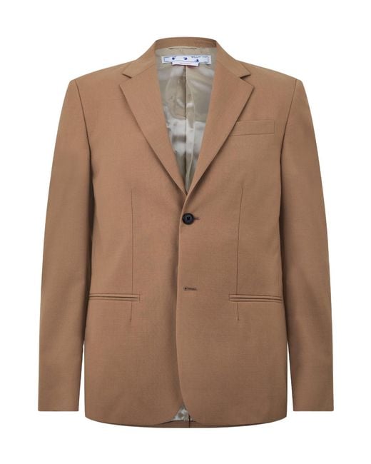 Off-White c/o Virgil Abloh Brown Single-Breasted Drill Relaxed Blazer for men