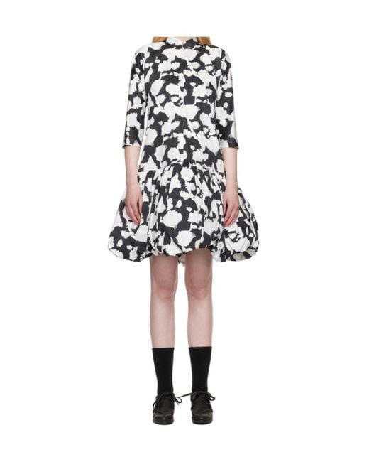 Comme des Garçons White Printed Pattern Dress