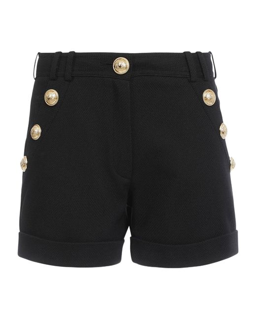 Balmain Black Belt-Loop Shorts