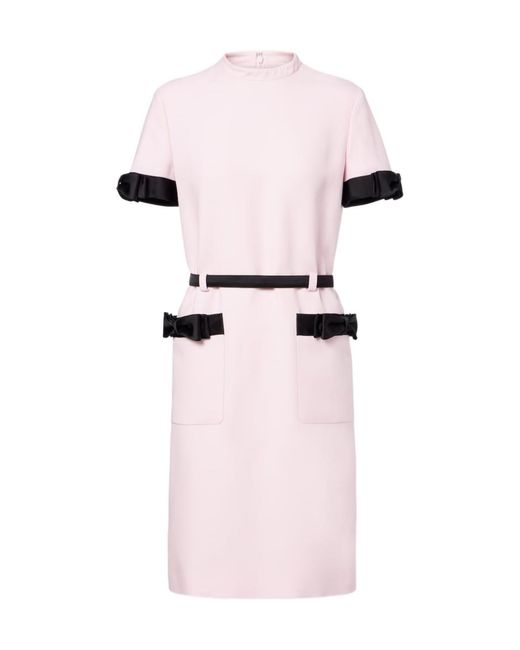Valentino Pink Crepe Couture Bow-Detail Minidress