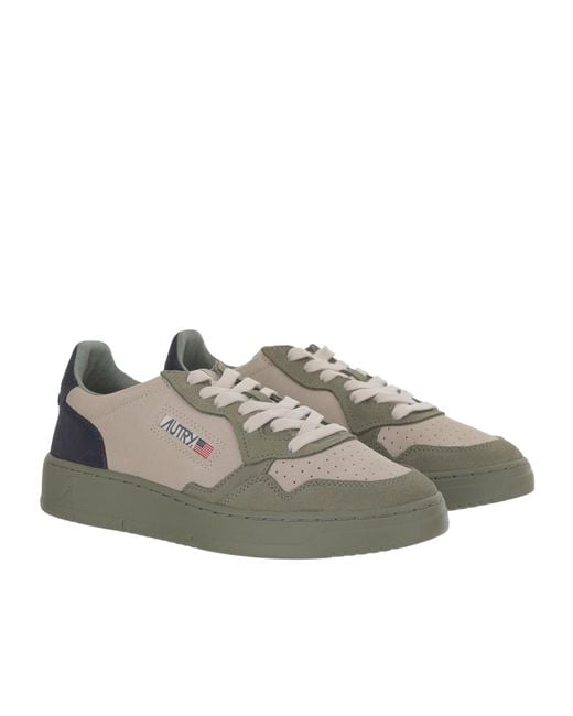 Autry Gray Medalist Panelled Suede Sneakers for men
