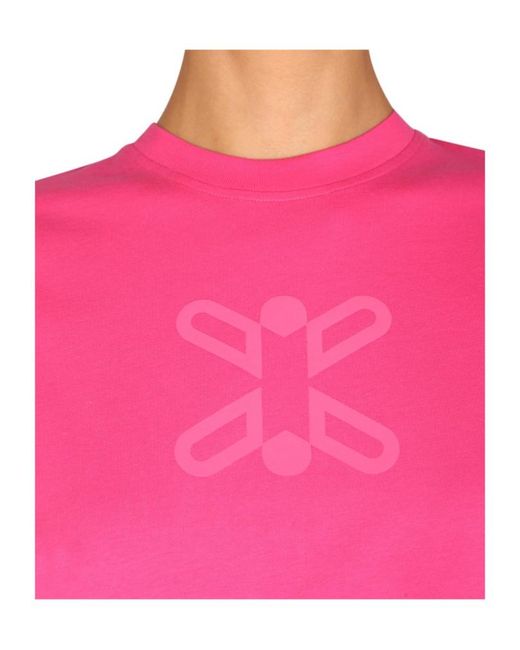 McQ Alexander McQueen Pink Logo Printed Crewneck T-Shirt