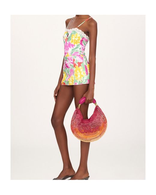 Chloé Pink Chloé Summer Banana Woven Shoulder Bag