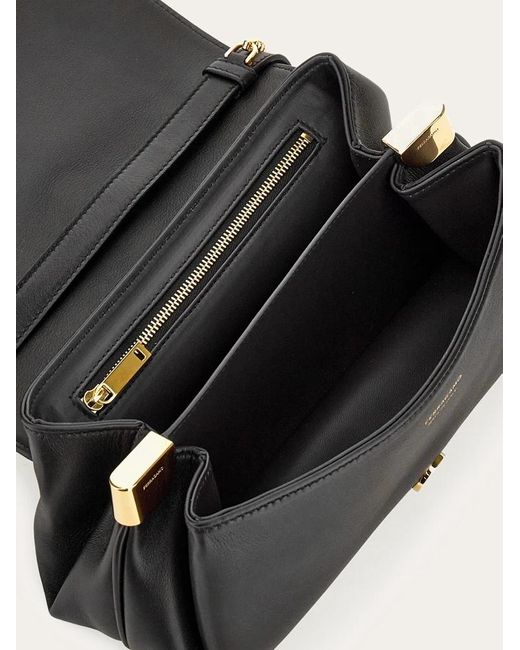 Ferragamo Black Ferragamo Front Flap Crossbody Bag