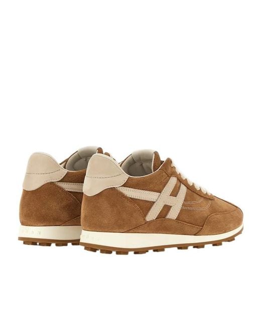 Hogan Brown Logo-Patch Sneakers