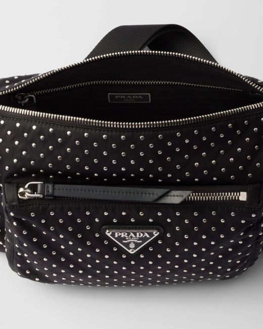 Prada Black Re-Nylon Bag With Studs