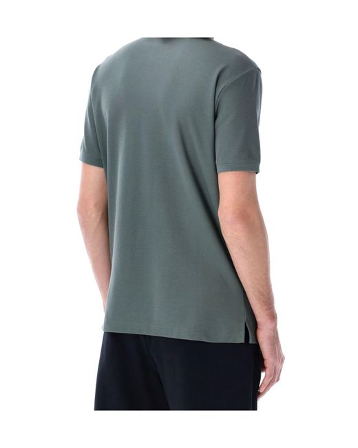 Emporio Armani Blue Piquet Polo Shirt for men