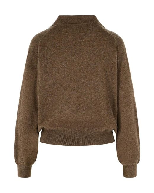 Lisa Yang Green Katriel Collared Knitted Sweater