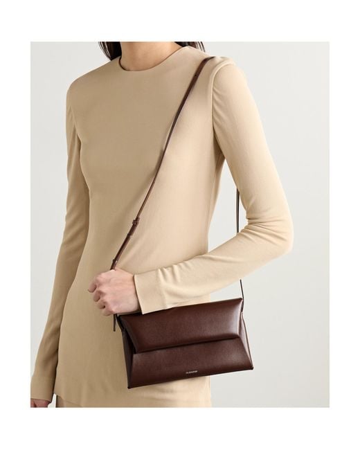 Jil Sander White Padded Leather Shoulder Bag