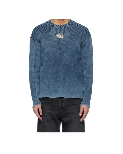 DIESEL Blue K-Darren-D Ribbed Cut-Out Sweater for men
