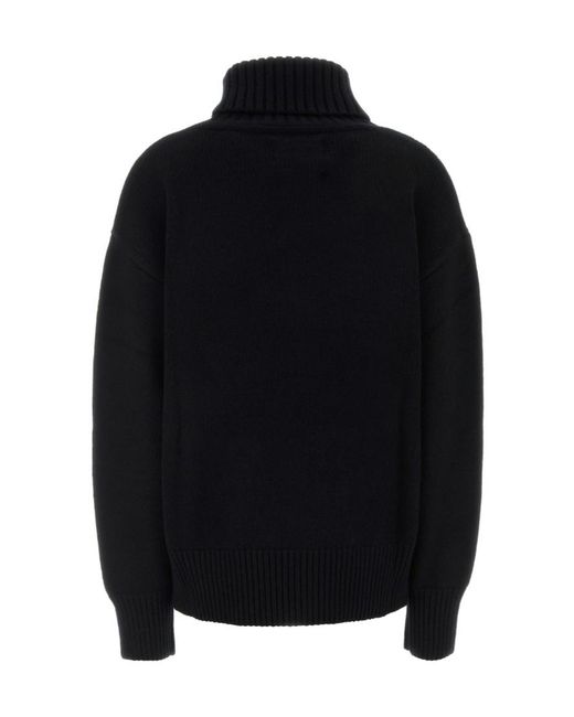 Extreme Cashmere Black N20 Oversized Turtleneck Sweater for men