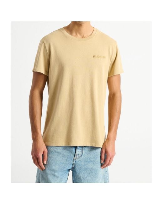 Balmain Natural Embroidered Vintage T-Shirt for men
