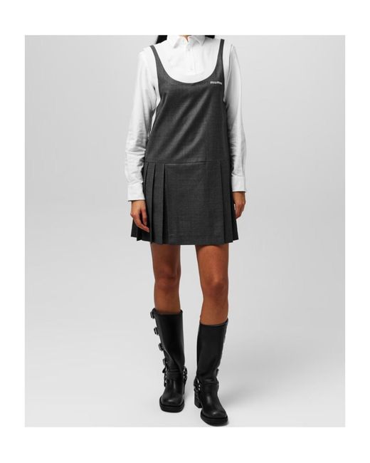 Miu Miu Black Logo Mini Dress