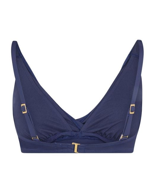 Ralph Lauren Blue V-Neck Ruffled Short Top