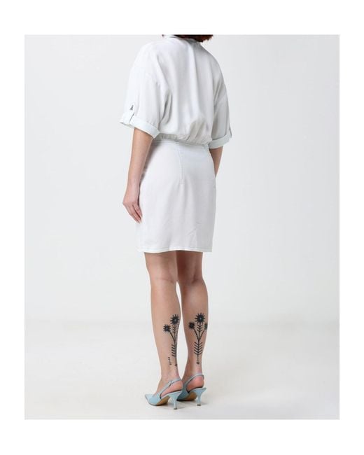 Patrizia Pepe White Button-Front Shirt Dress
