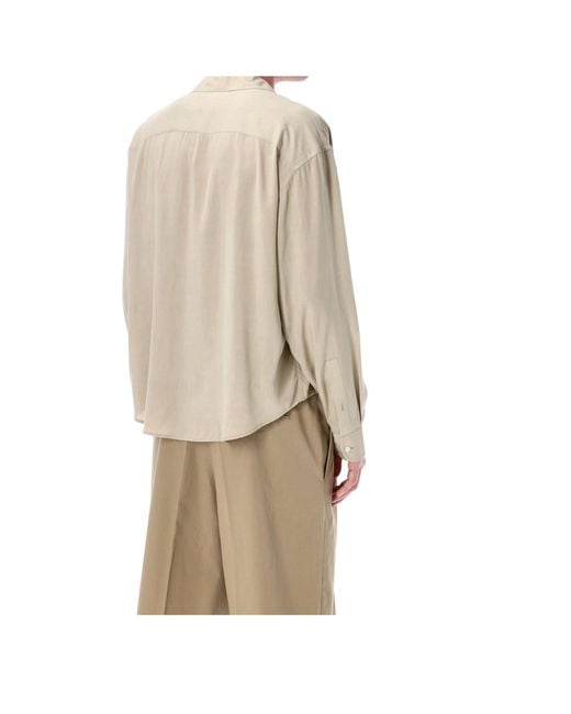 AMI Natural Ami Logo Embroidered Long-Sleeved Shirt for men