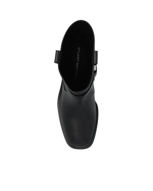Stuart Weitzman Black Round Toe Ankle Boots