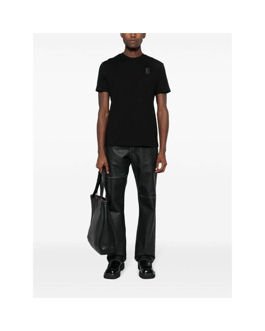Ferragamo Black Ferragamo Logo Patch Crewneck T-Shirt for men