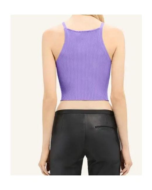 Courreges Purple Pointy Ribbed Tank Top