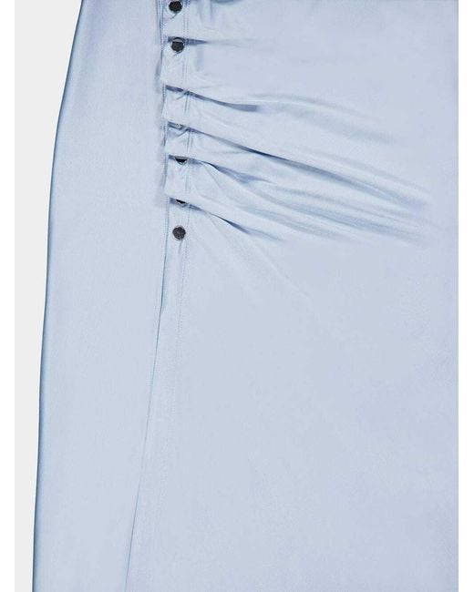 Rabanne Blue Sleeveless Ruched Pression Dress