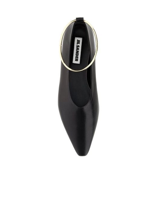 Jil Sander Black Ring Ballet Flats