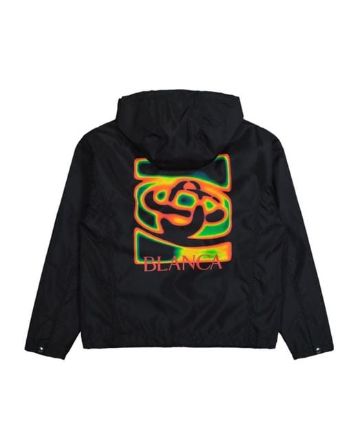 Casablanca Black Heat Map Ripstop Hooded Jacket for men