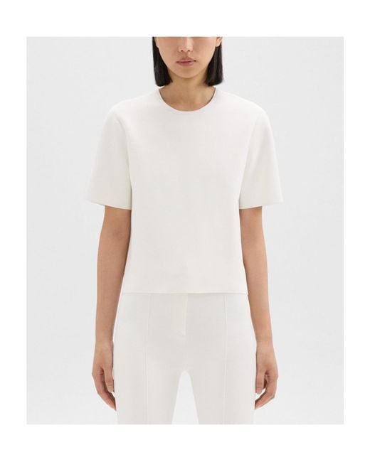 Theory White Short-Sleeve Jersey T-Shirt