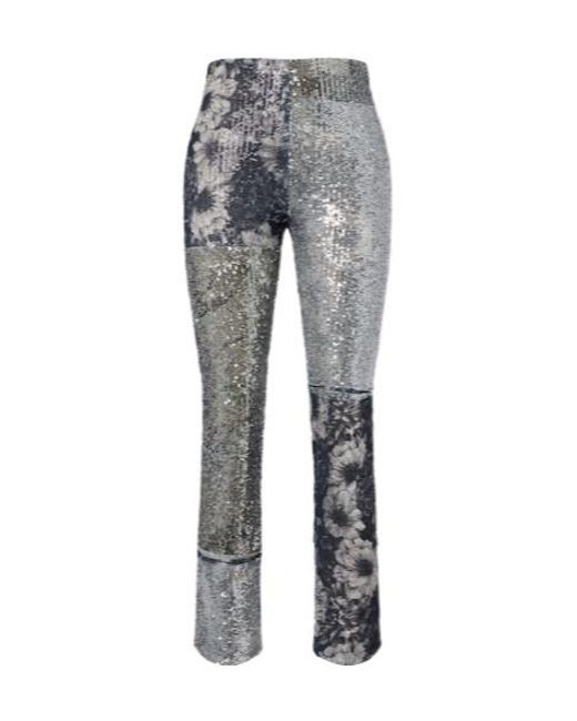 Maison Margiela Gray Sequined Patchwork Slim Pants