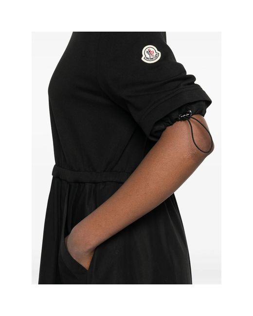 Moncler Black Contras-Panel Midi Dress