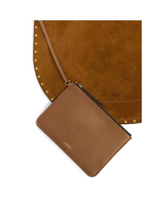 Isabel Marant Brown Oskan Fringed Soft Hobo Bag