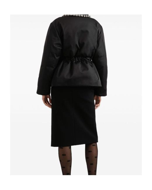 Dolce & Gabbana Black Front Slit Midi Pencil Skirt