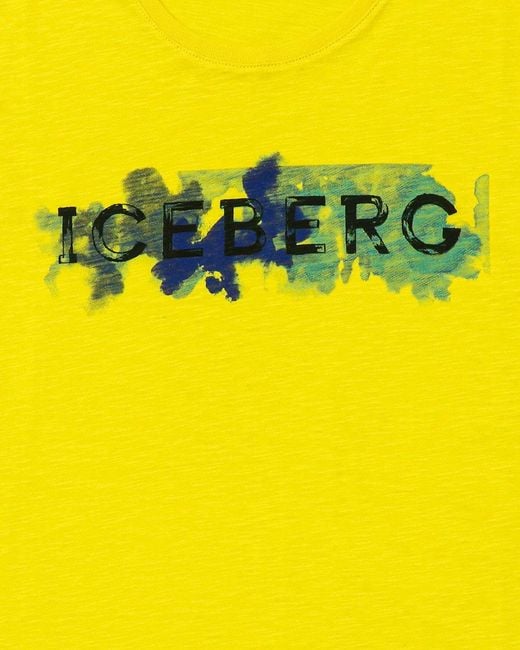 Iceberg Yellow Printed T-Shirt for men