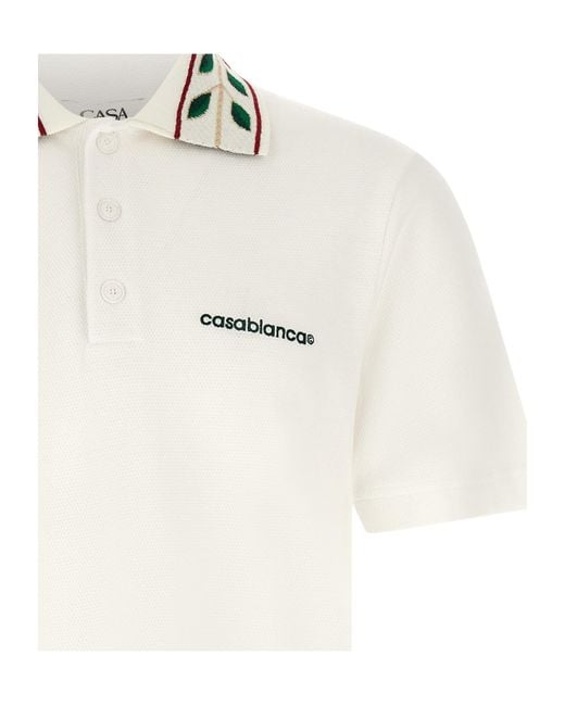 Casablanca White 'Laurel' Polo Shirt for men