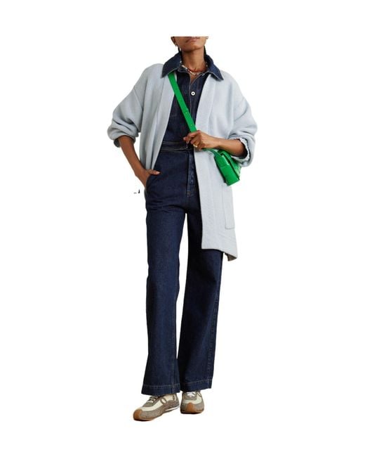 The Elder Statesman Blue Oversized Cardigan