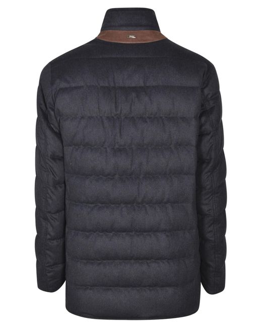 Herno Black Single-Breasted Padded Blazer for men